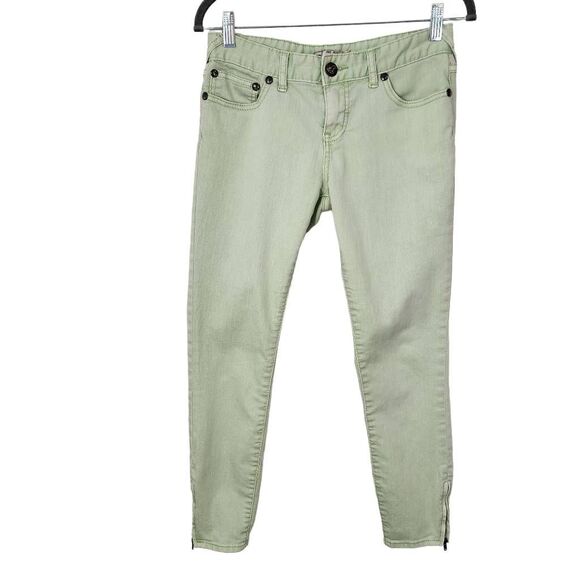 Free People Green Skinny Jeans Size 27 Free People Green Ankle Zip Skinny Denim - Picture 1 of 10